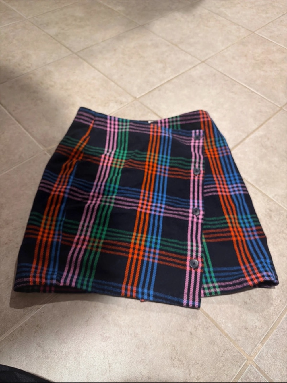 Thinking mu Art & love plaid mini skirt